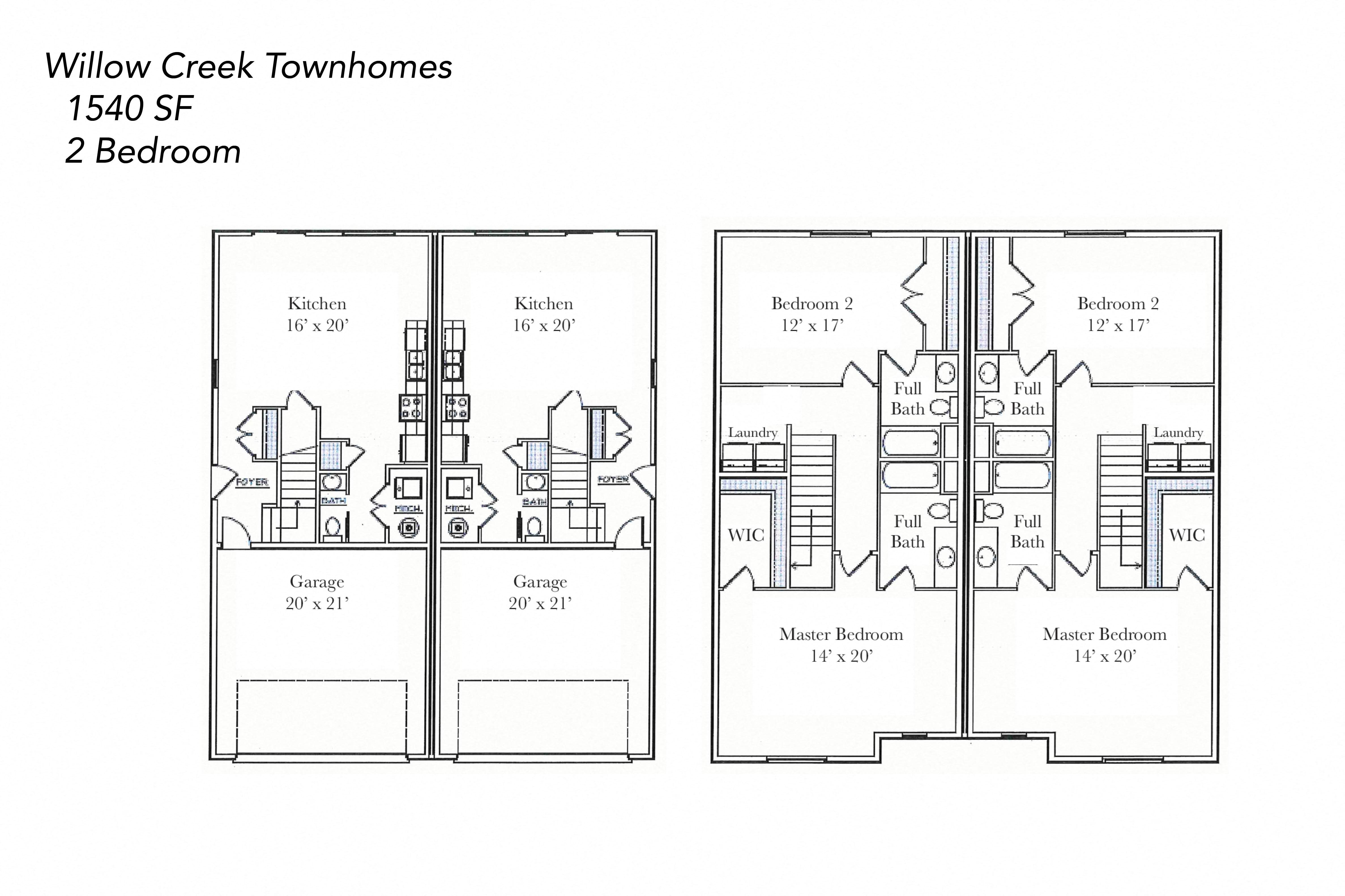 Floor Plans of Willow Creek Townhomes in Mankato, MN